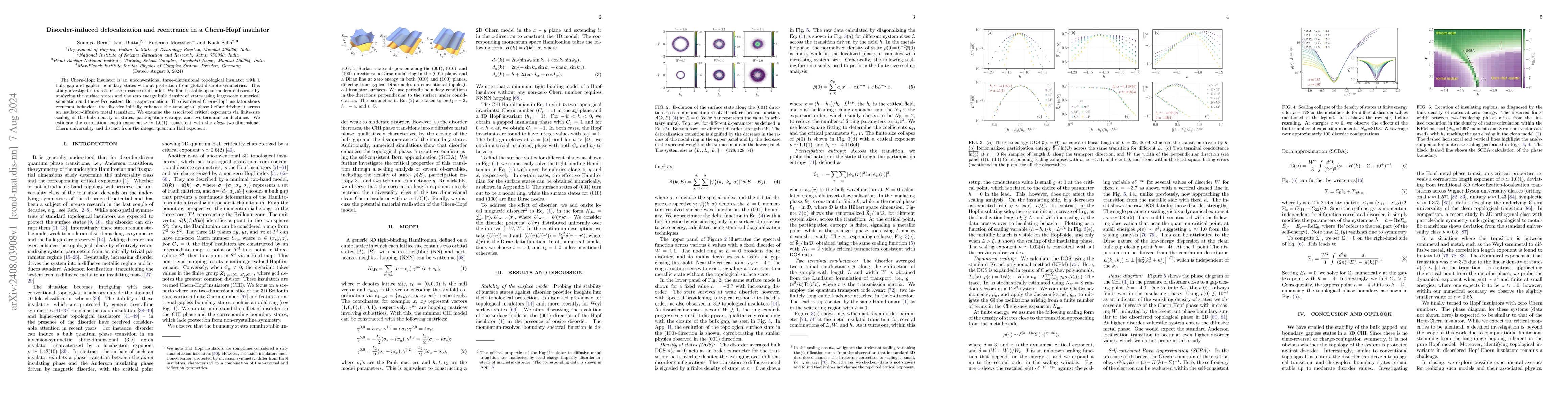 Thumbnail for Disorder-induced delocalization and reentrance in a Chern-Hopf insulator