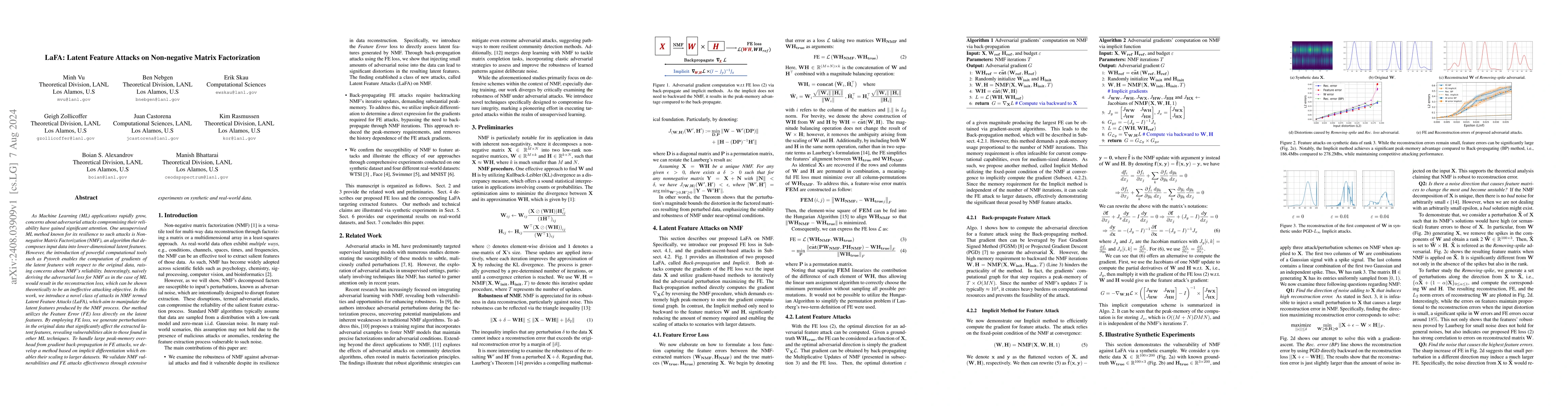 Thumbnail for LaFA: Latent Feature Attacks on Non-negative Matrix Factorization