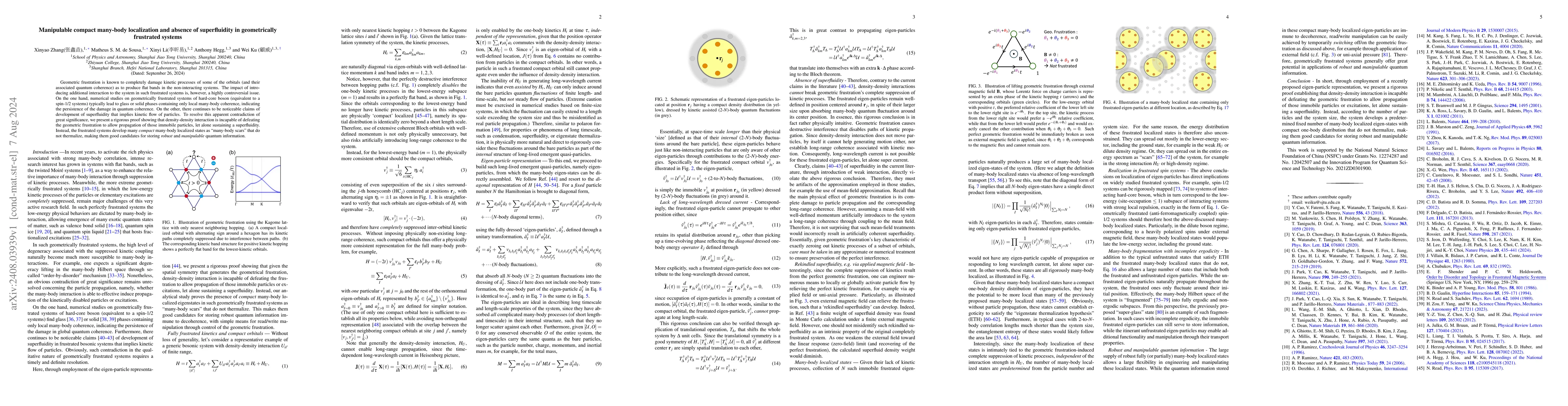 Thumbnail for Manipulable compact many-body localization and absence of superfluidity
  in geometrically frustrated systems