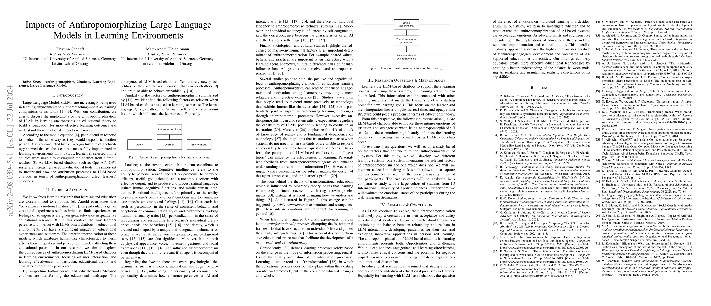 Thumbnail for Impacts of Anthropomorphizing Large Language Models in Learning
  Environments