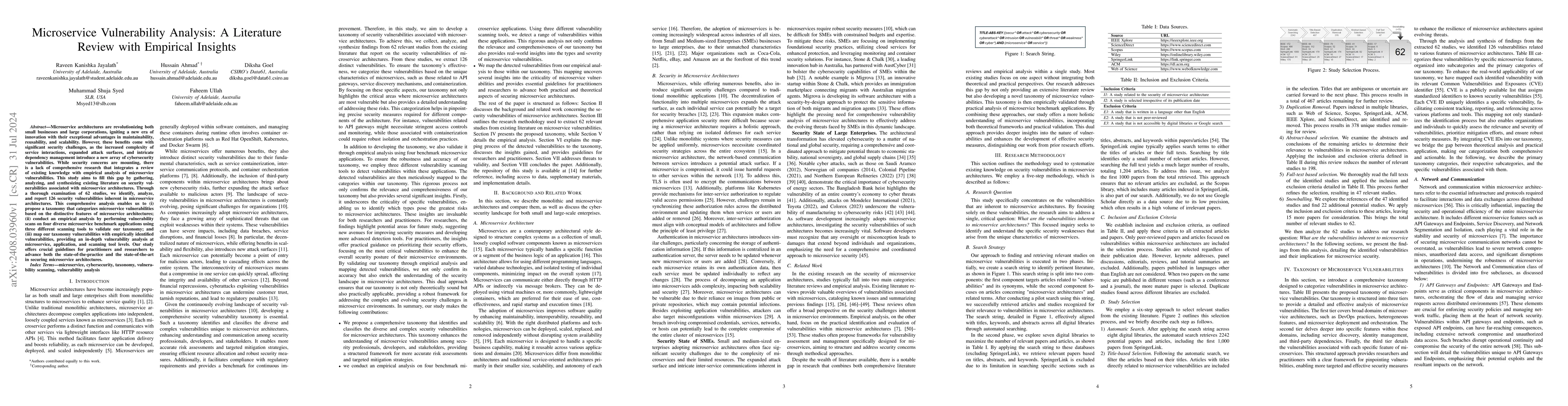 Thumbnail for Microservice Vulnerability Analysis: A Literature Review with Empirical
  Insights