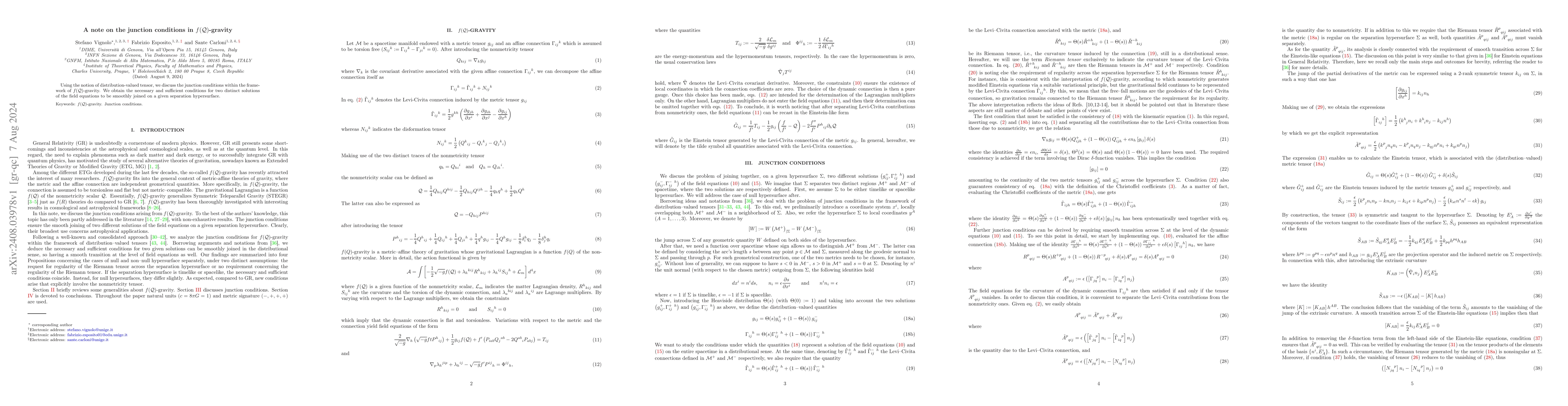 Thumbnail for A note on the junction conditions in f(Q)-gravity