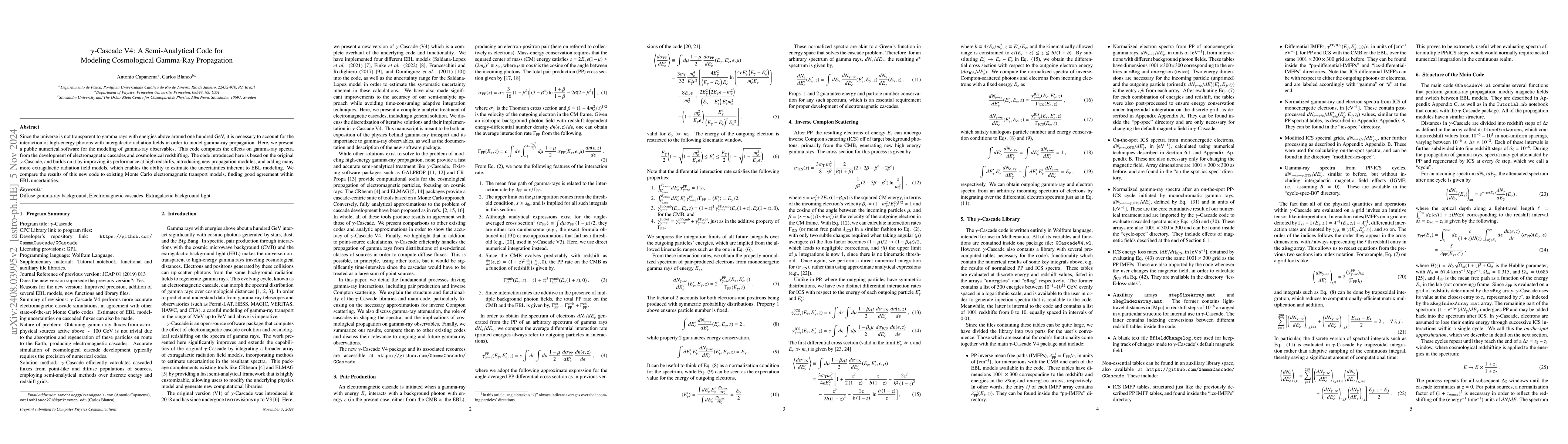 Thumbnail for $γ$-Cascade V4: A Semi-Analytical Code for Modeling Cosmological
  Gamma-Ray Propagation