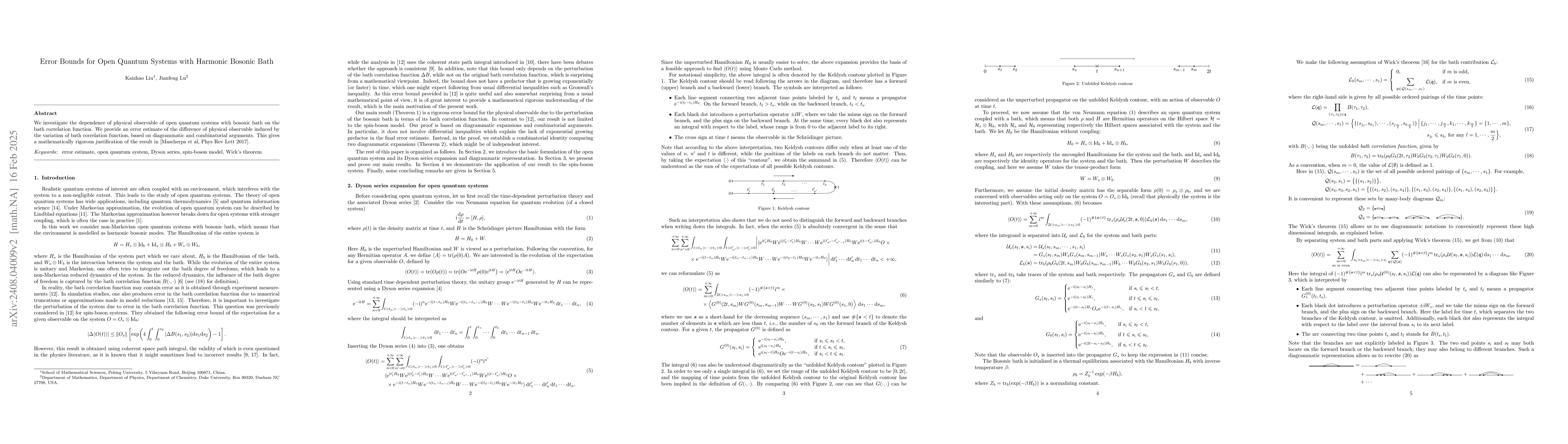 Thumbnail for Error Bounds for Open Quantum Systems with Harmonic Bosonic Bath
