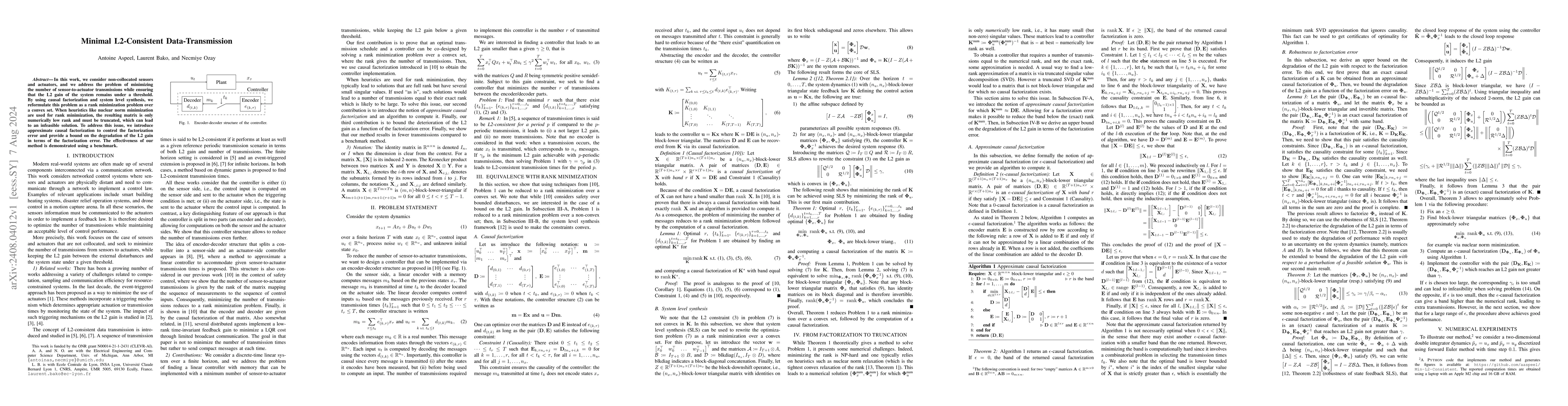 Thumbnail for Minimal L2-Consistent Data-Transmission