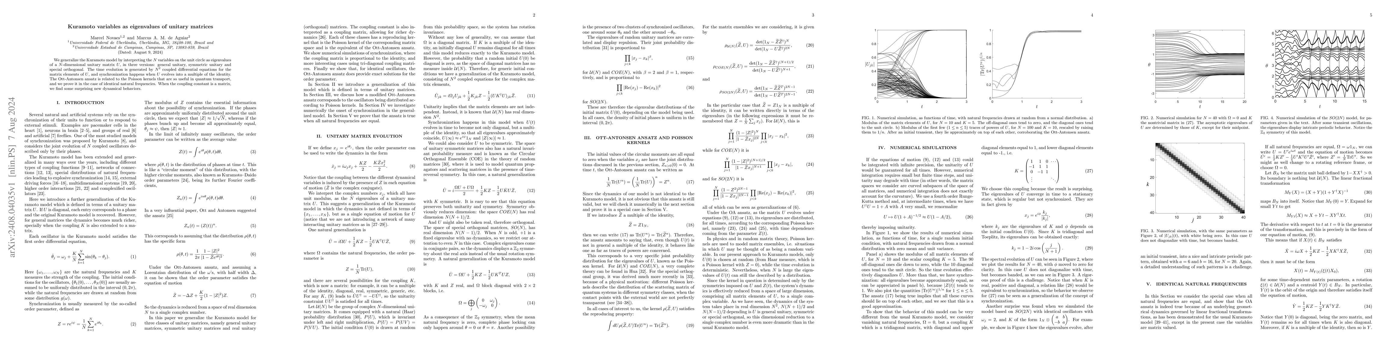 Thumbnail for Kuramoto variables as eigenvalues of unitary matrices