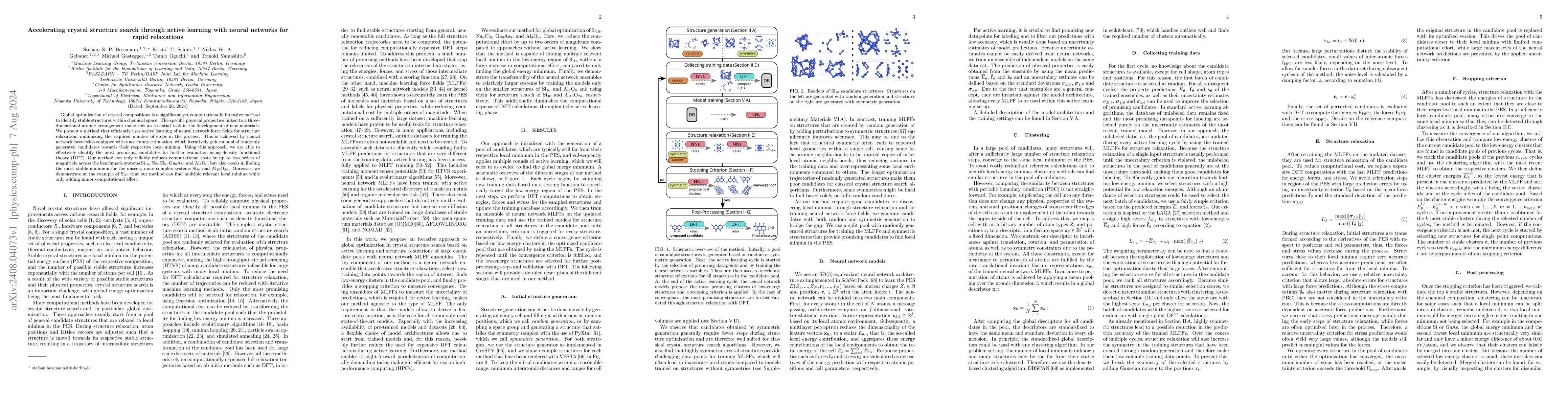 Thumbnail for Accelerating crystal structure search through active learning with
  neural networks for rapid relaxations