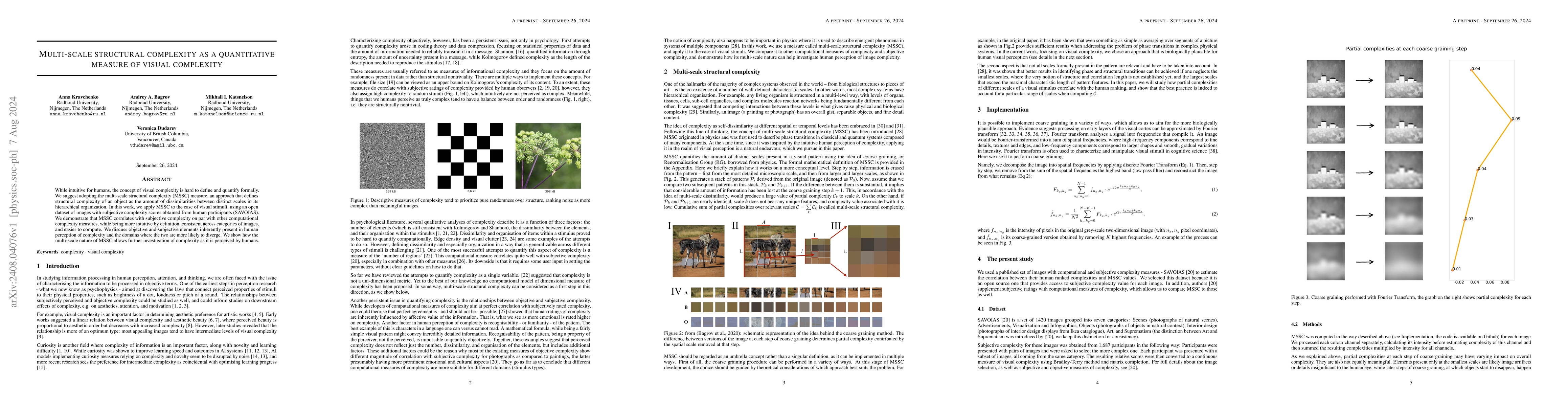 Thumbnail for Multi-scale structural complexity as a quantitative measure of visual
  complexity
