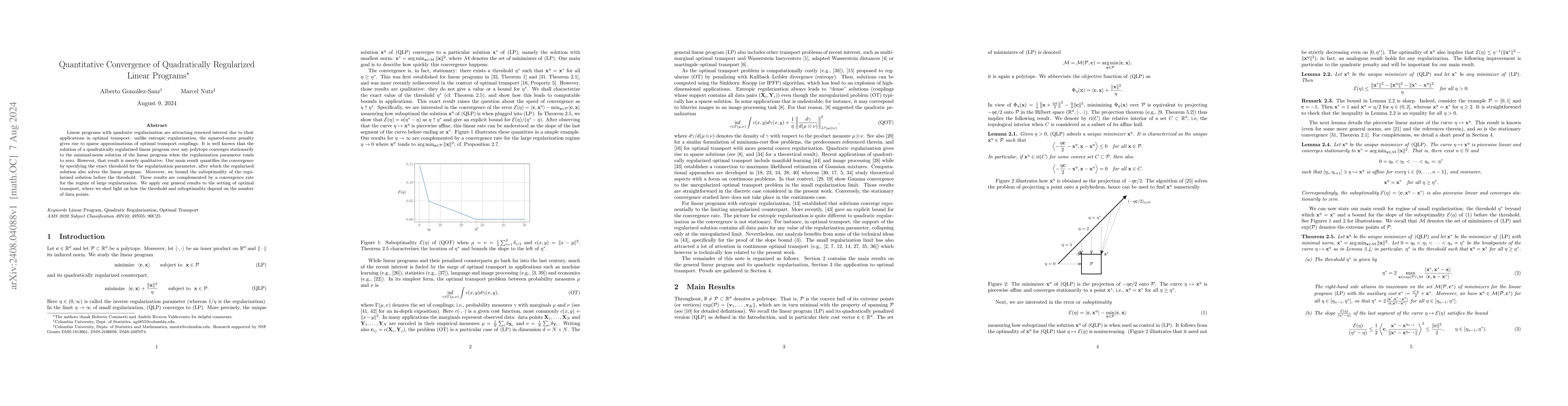 Thumbnail for Quantitative Convergence of Quadratically Regularized Linear Programs