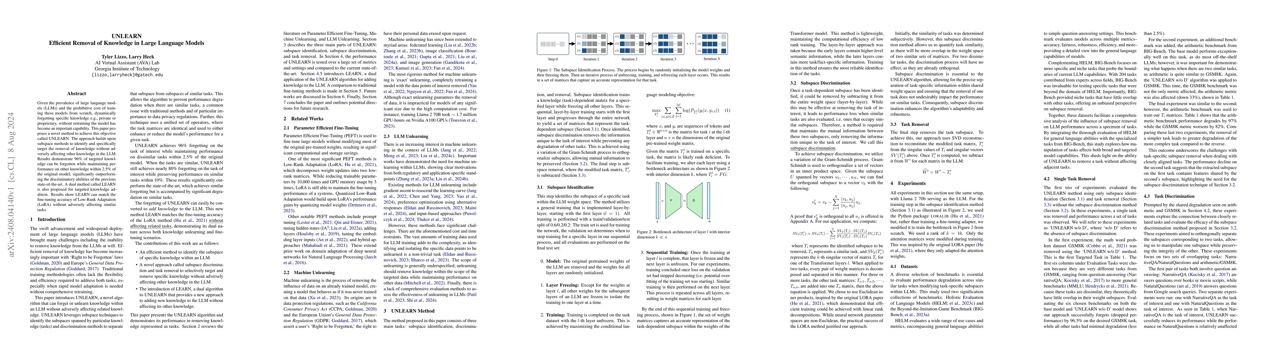 Thumbnail for UNLEARN Efficient Removal of Knowledge in Large Language Models