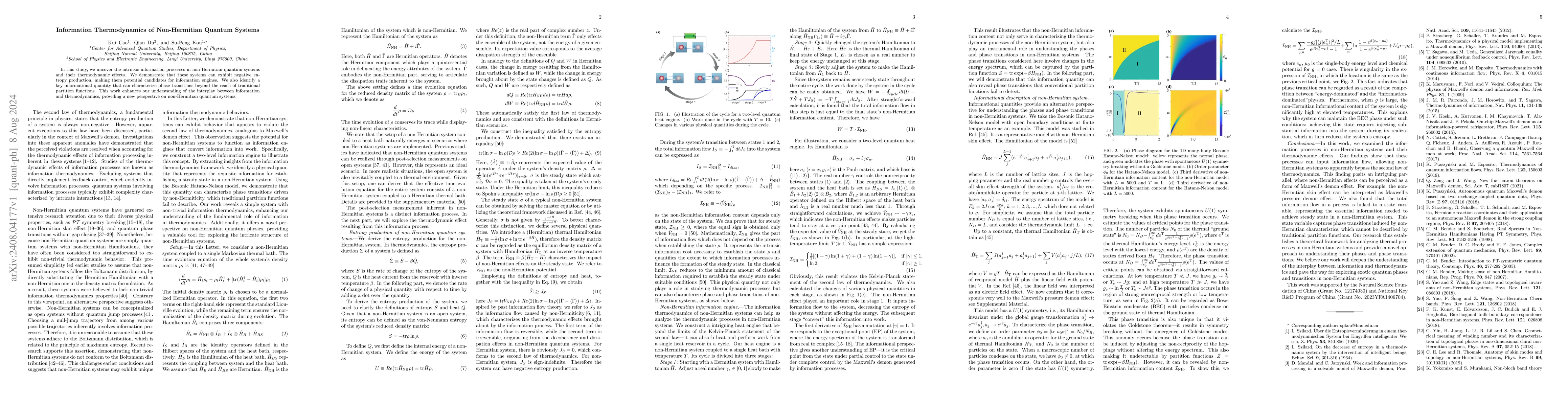 Thumbnail for Information Thermodynamics of Non-Hermitian Quantum Systems
