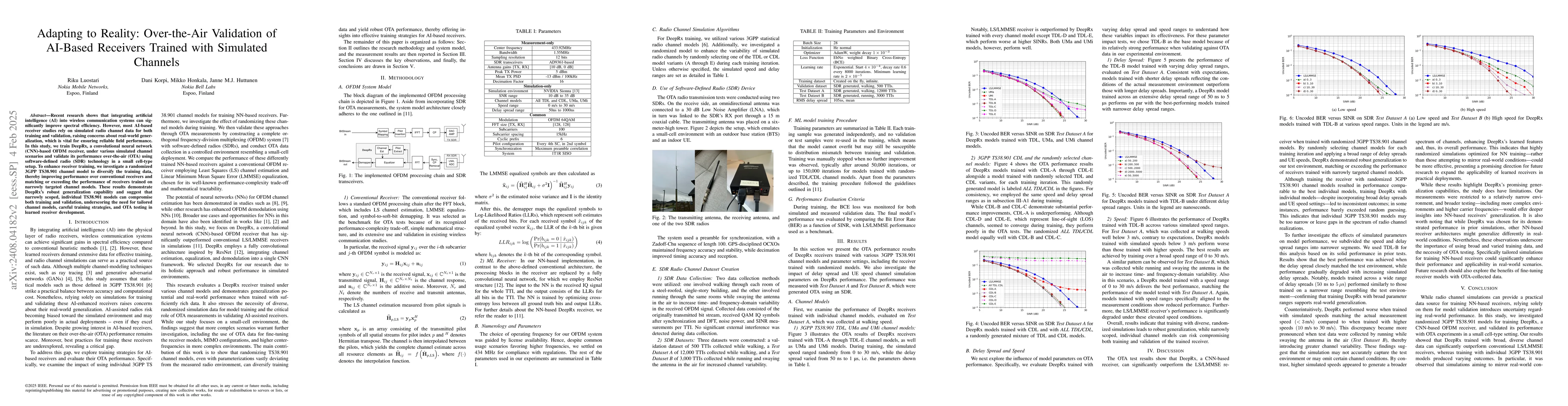 Thumbnail for Adapting to Reality: Over-the-Air Validation of AI-Based Receivers
  Trained with Simulated Channels