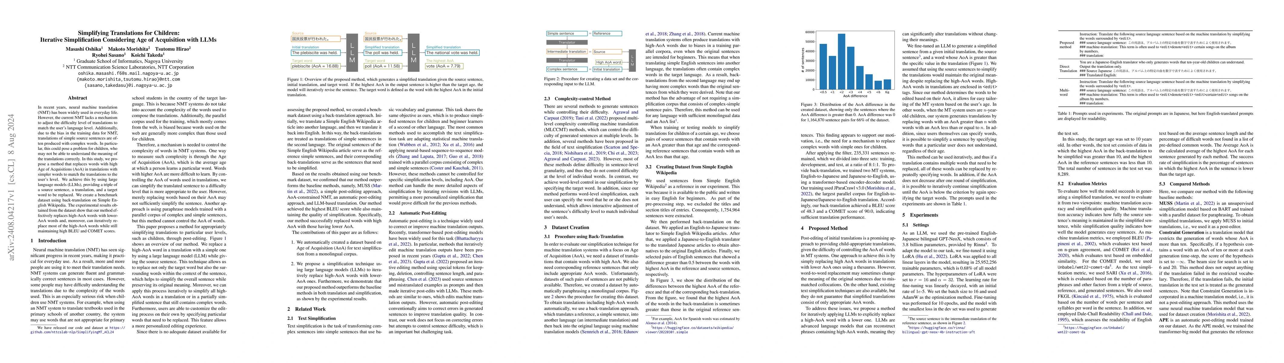 Thumbnail for Simplifying Translations for Children: Iterative Simplification
  Considering Age of Acquisition with LLMs