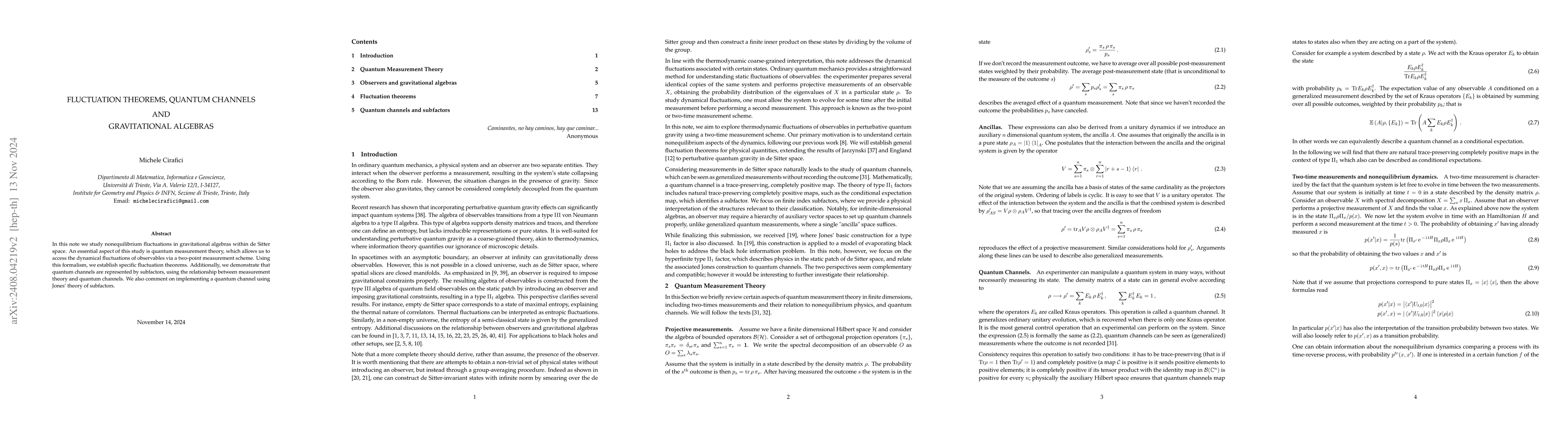 Thumbnail for Fluctuation theorems, quantum channels and gravitational algebras