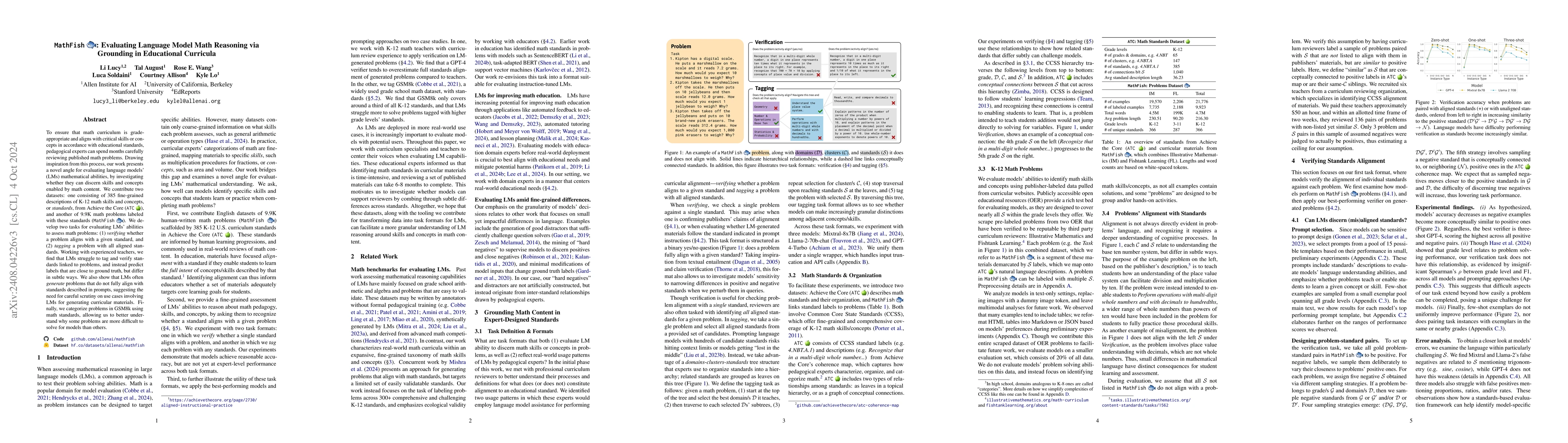Thumbnail for Evaluating Language Model Math Reasoning via Grounding in Educational
  Curricula