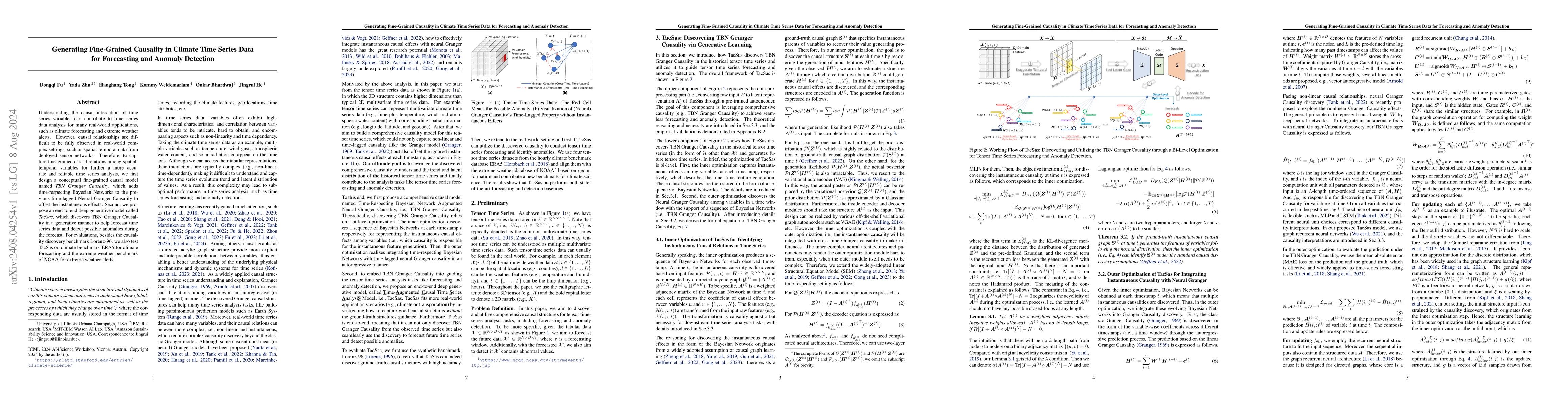 Thumbnail for Generating Fine-Grained Causality in Climate Time Series Data for
  Forecasting and Anomaly Detection