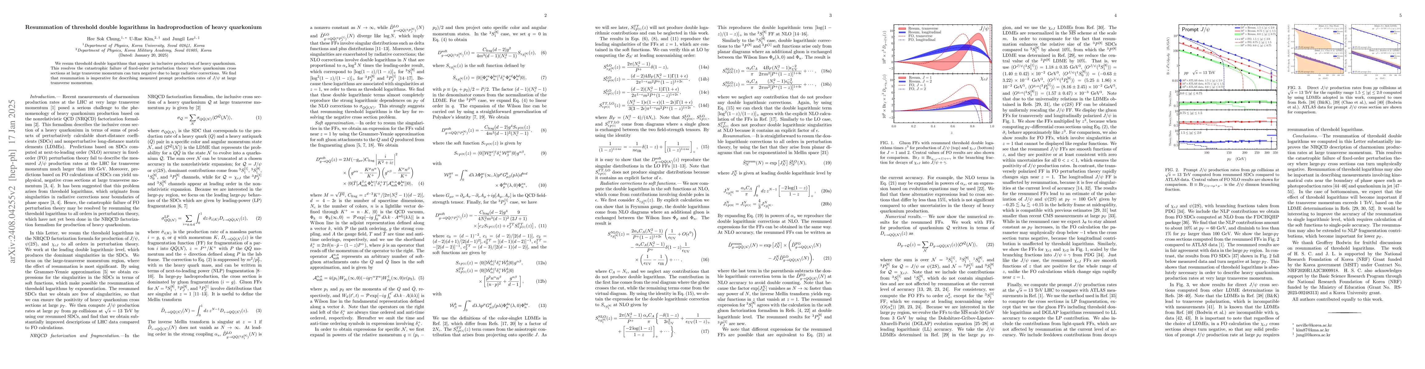 Thumbnail for Resummation of threshold double logarithms in hadroproduction of heavy
  quarkonium