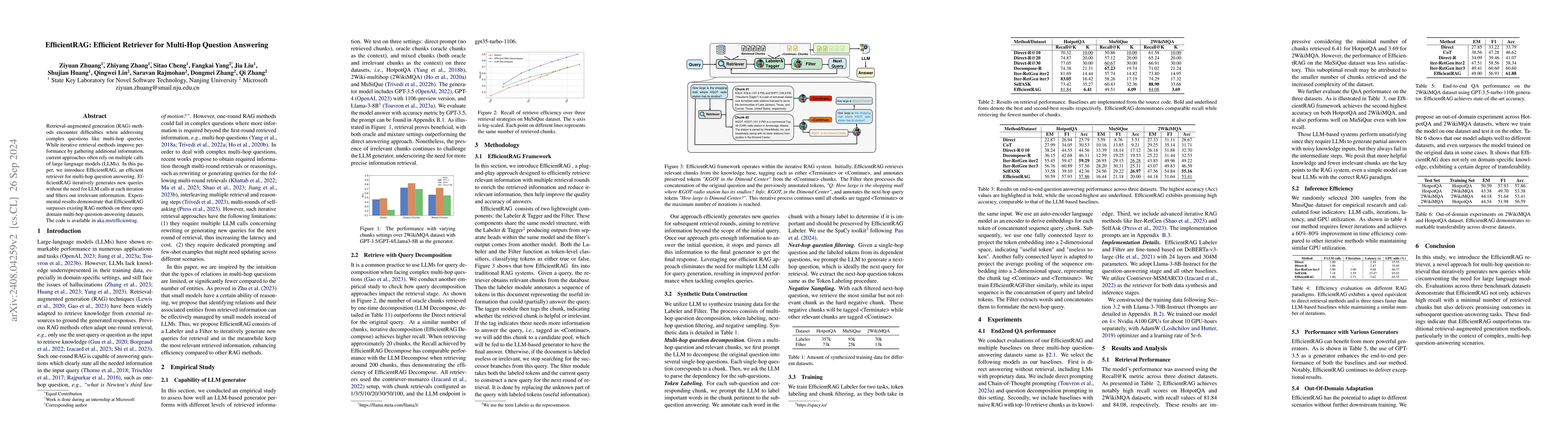 Thumbnail for EfficientRAG: Efficient Retriever for Multi-Hop Question Answering
