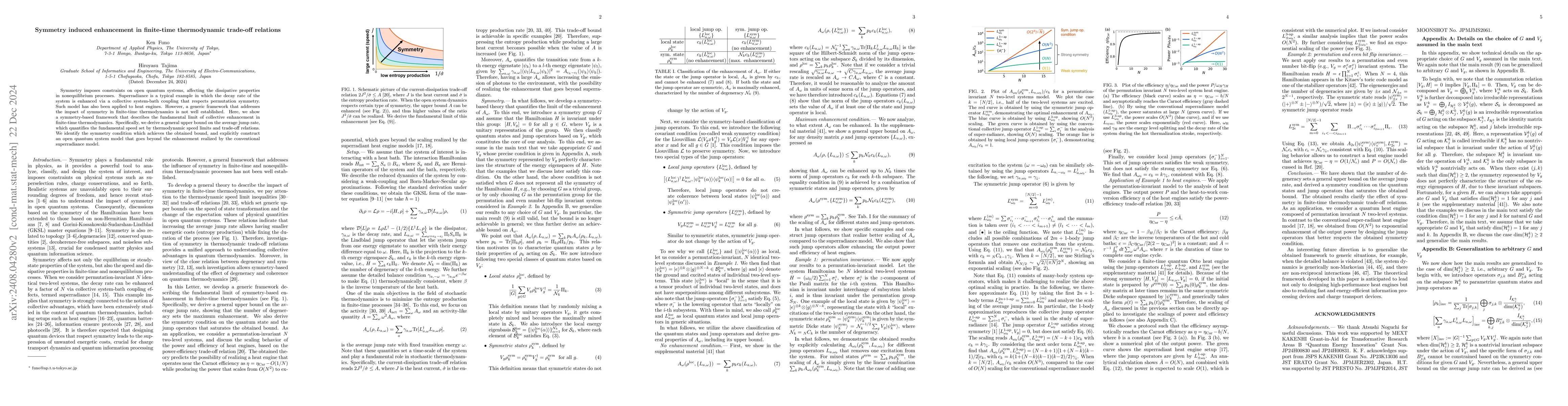Thumbnail for Symmetry induced enhancement in finite-time thermodynamic trade-off
  relations