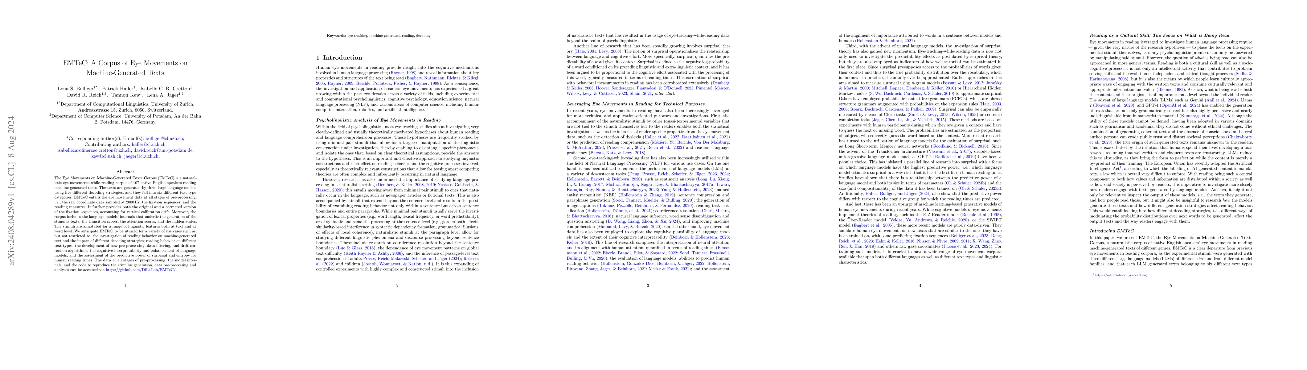 Thumbnail for EMTeC: A Corpus of Eye Movements on Machine-Generated Texts