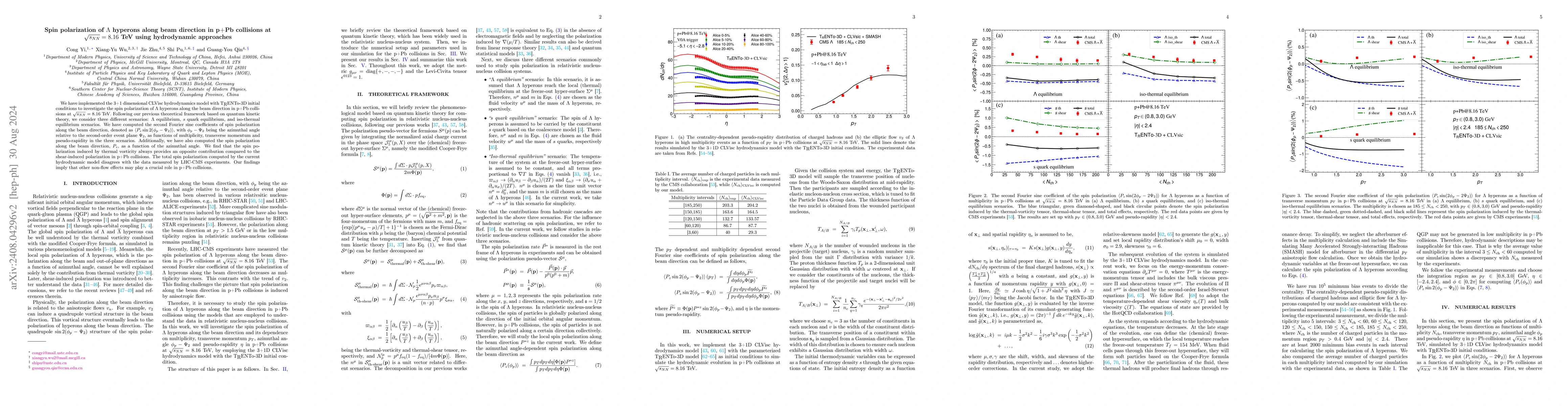 Thumbnail for Spin polarization of $Λ$ hyperons along beam direction in p+Pb
  collisions at $\sqrt{s_{NN}}=8.16$ TeV using hydrodynamic approaches