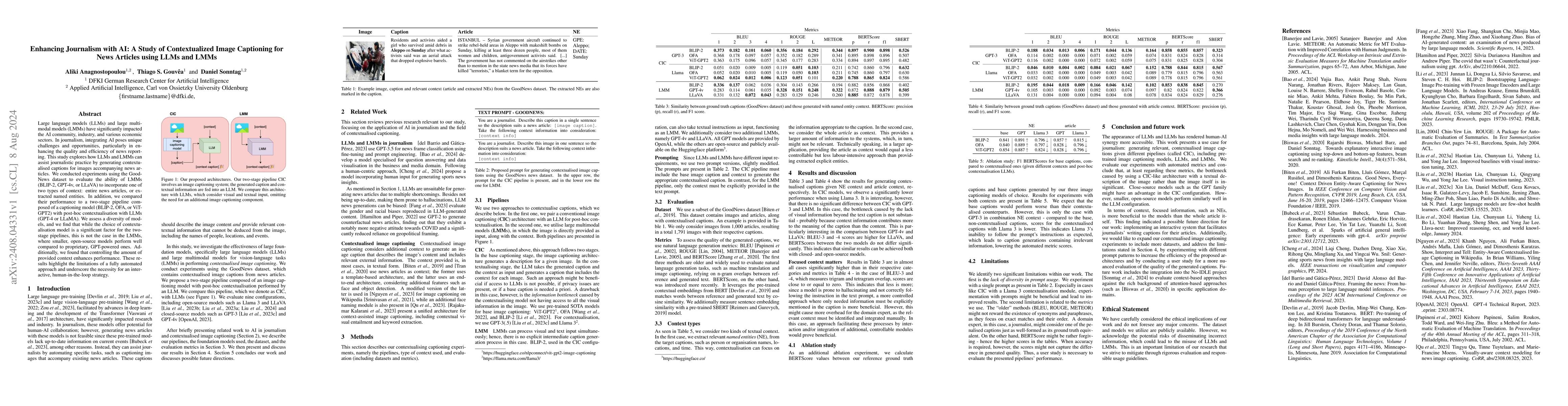 Thumbnail for Enhancing Journalism with AI: A Study of Contextualized Image Captioning
  for News Articles using LLMs and LMMs