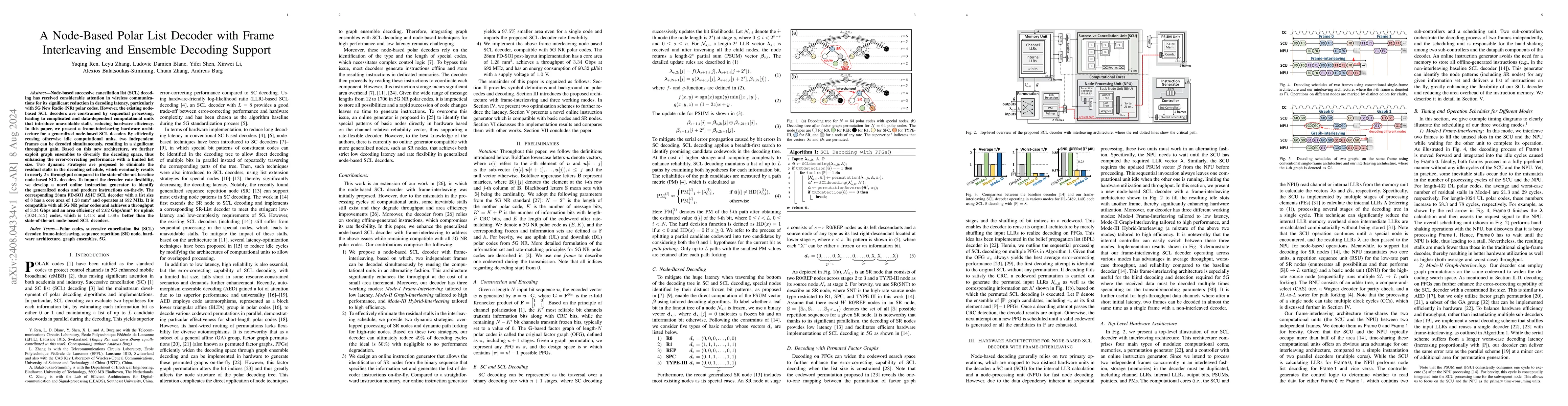 Thumbnail for A Node-Based Polar List Decoder with Frame Interleaving and Ensemble
  Decoding Support