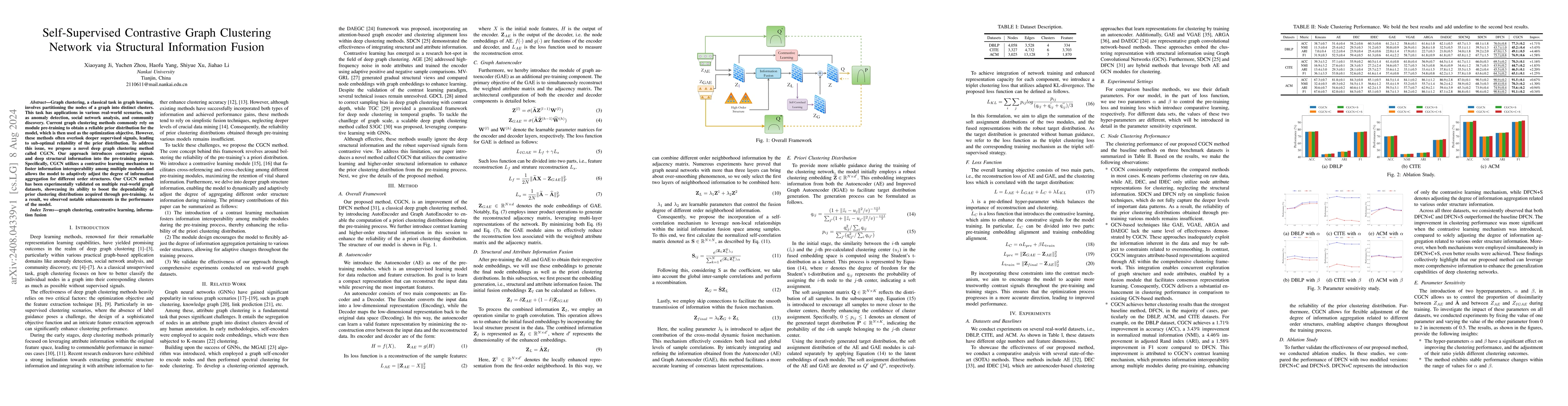 Thumbnail for Self-Supervised Contrastive Graph Clustering Network via Structural
  Information Fusion