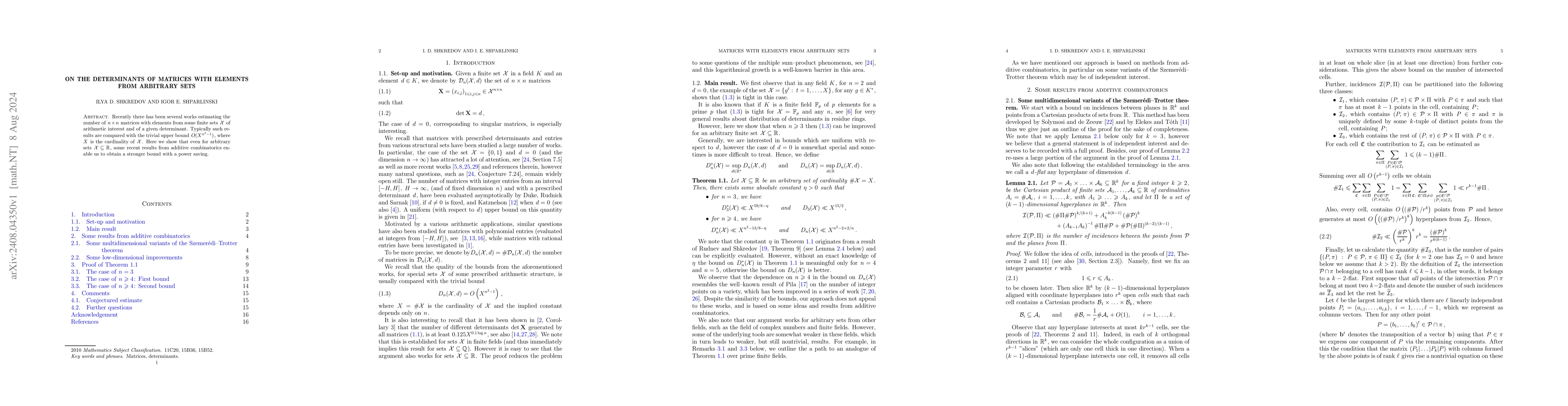 Thumbnail for On the determinants of matrices with elements from arbitrary sets
