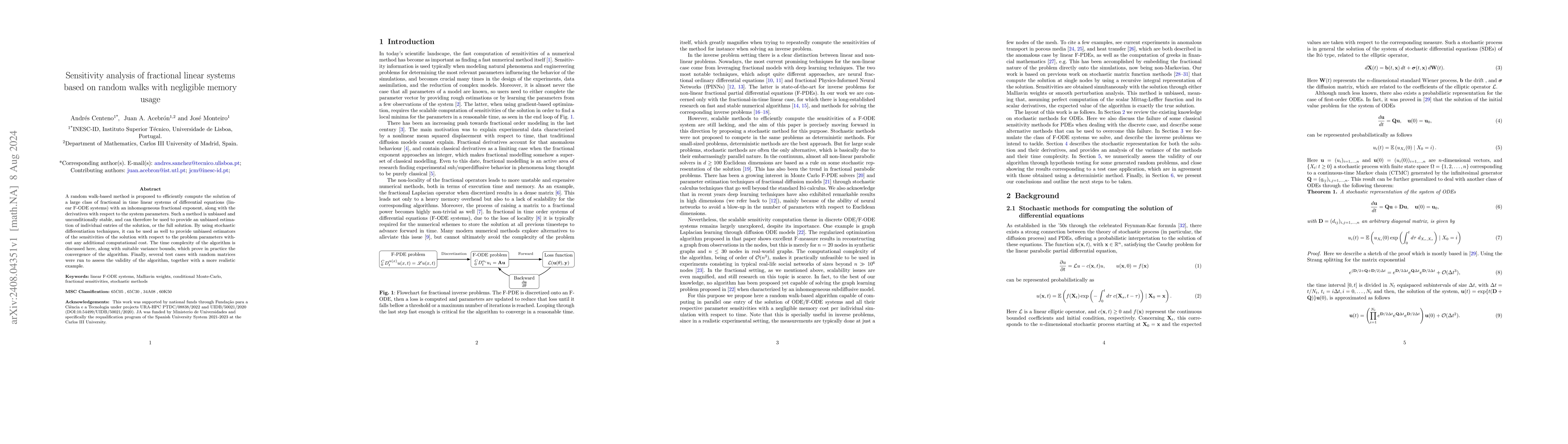 Thumbnail for Sensitivity analysis of fractional linear systems based on random walks
  with negligible memory usage