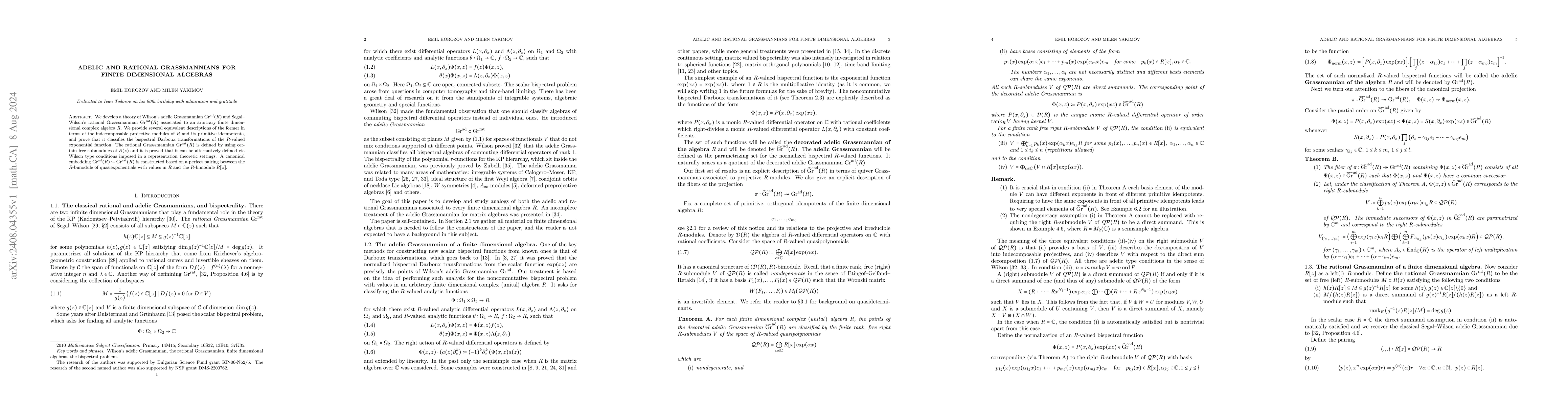 Thumbnail for Adelic and Rational Grassmannians for finite dimensional algebras