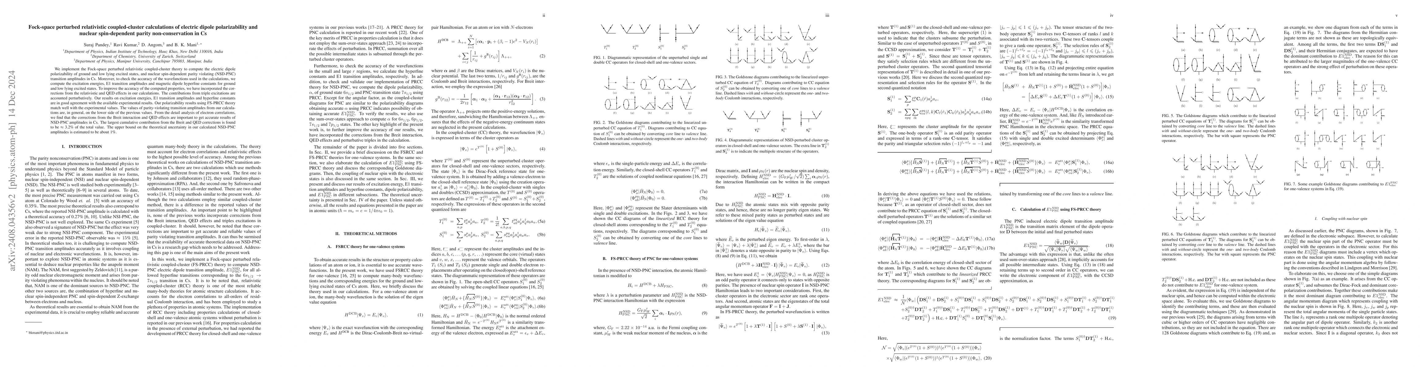 Thumbnail for Fock-space perturbed relativistic coupled-cluster calculations of
  electric dipole polarizability and nuclear spin-dependent parity
  non-conservation in Cs