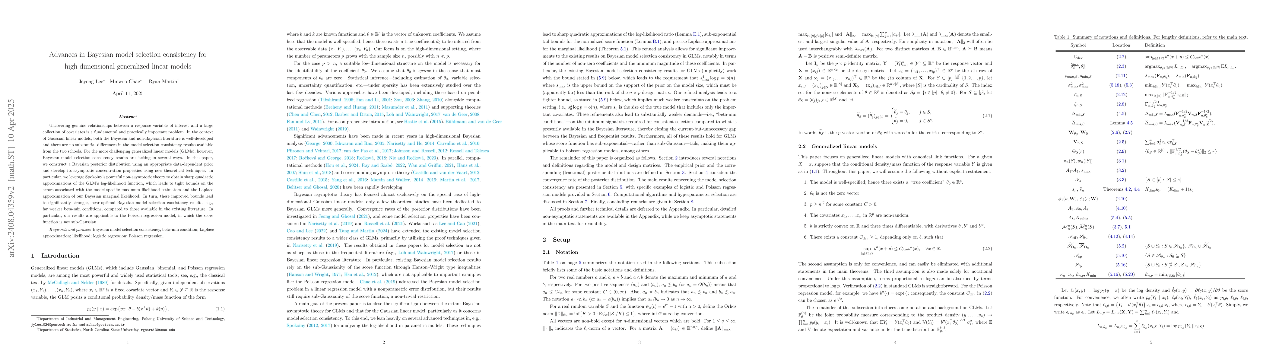 Thumbnail for Advances in Bayesian model selection consistency for high-dimensional
  generalized linear models