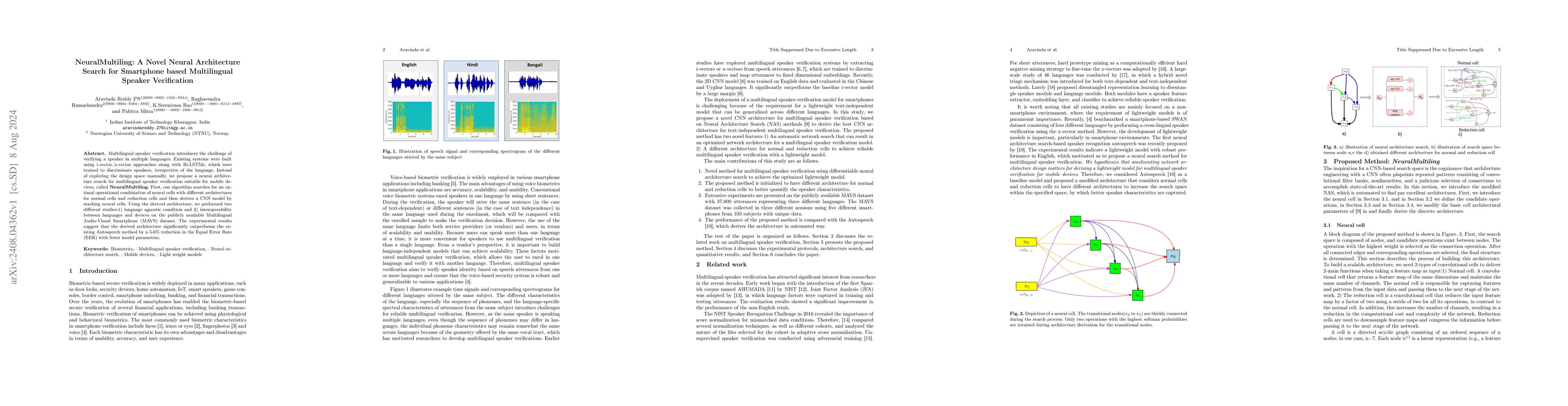 Thumbnail for NeuralMultiling: A Novel Neural Architecture Search for Smartphone based
  Multilingual Speaker Verification