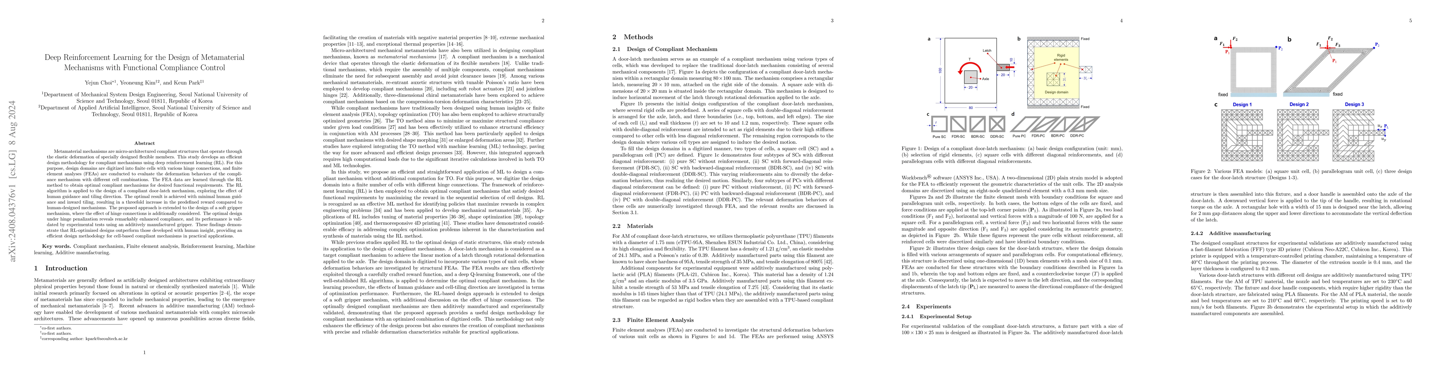 Thumbnail for Deep Reinforcement Learning for the Design of Metamaterial Mechanisms
  with Functional Compliance Control