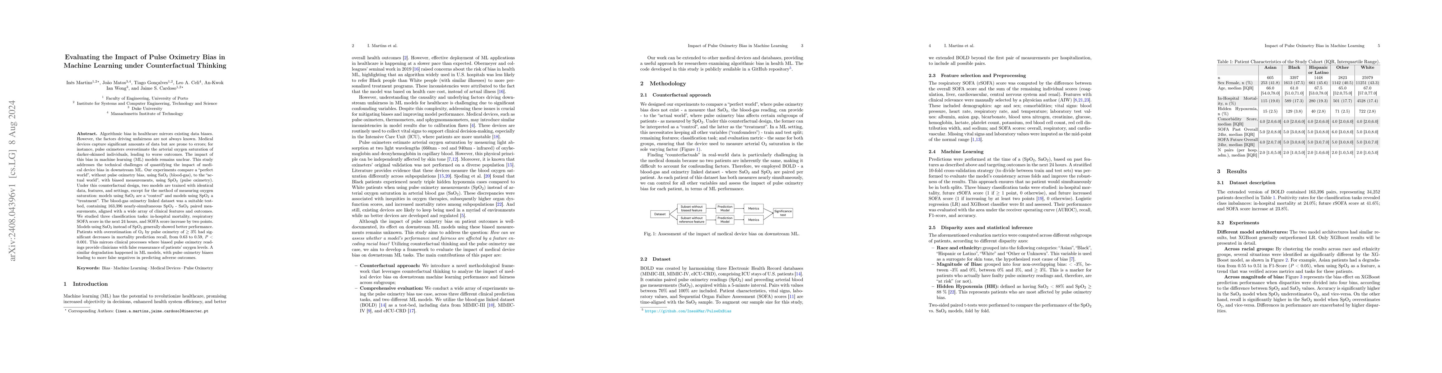 Thumbnail for Evaluating the Impact of Pulse Oximetry Bias in Machine Learning under
  Counterfactual Thinking