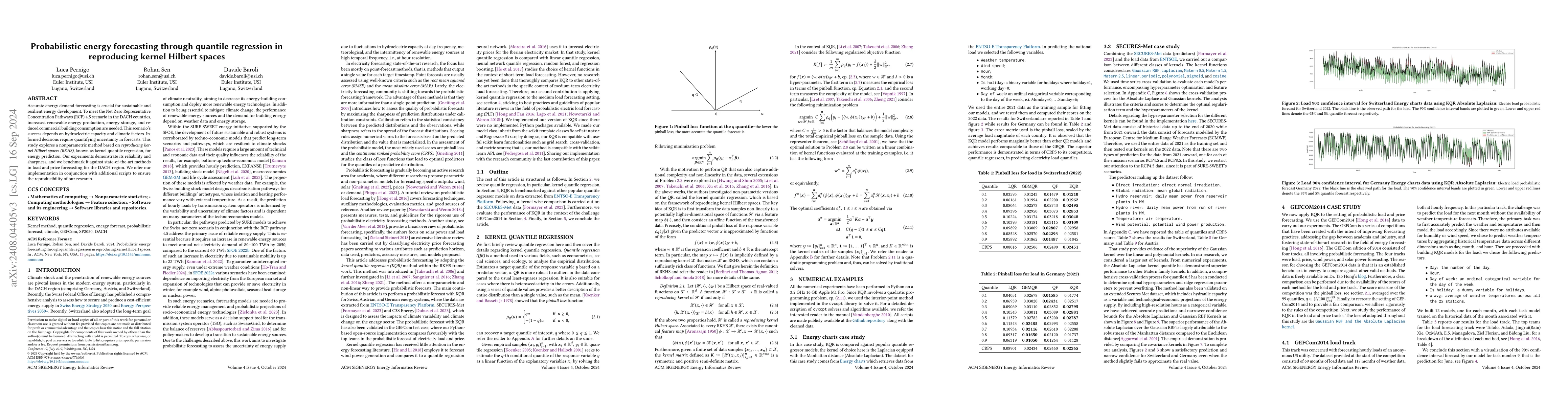Thumbnail for Probabilistic energy forecasting through quantile regression in
  reproducing kernel Hilbert spaces