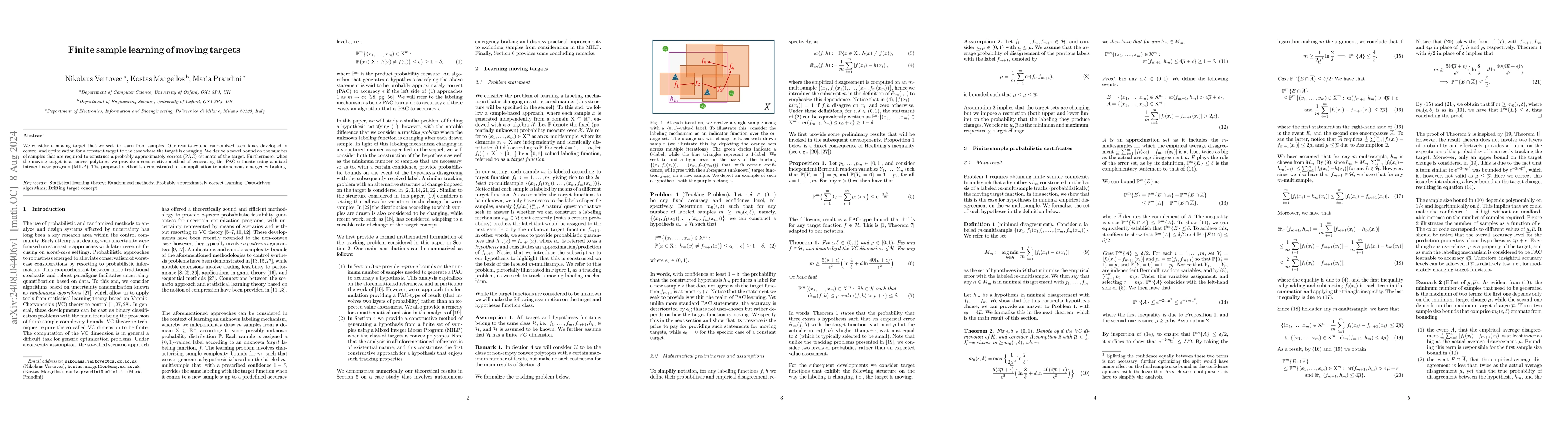 Thumbnail for Finite sample learning of moving targets
