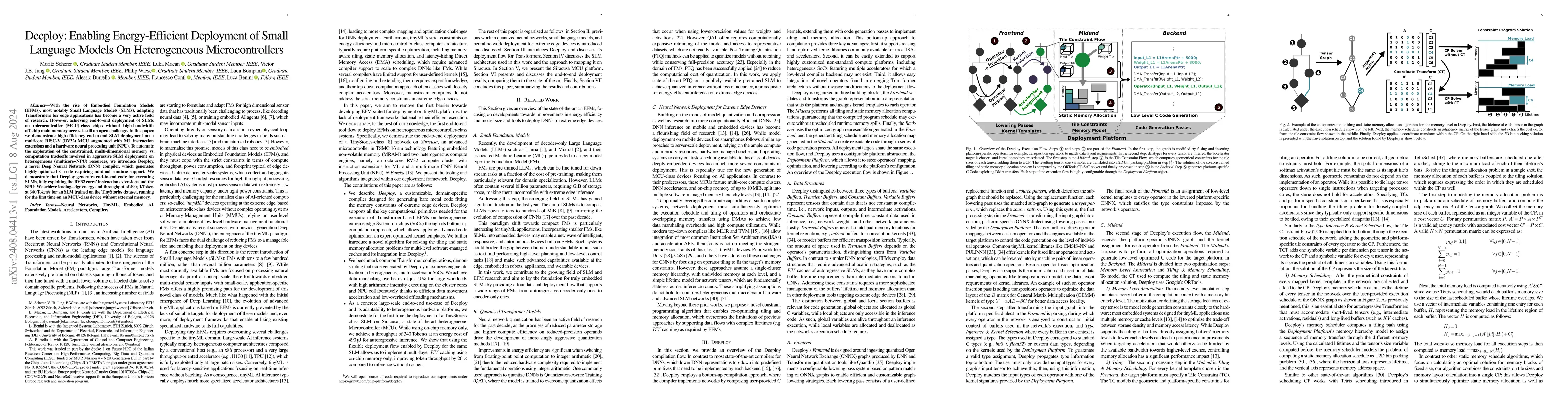 Thumbnail for Deeploy: Enabling Energy-Efficient Deployment of Small Language Models
  On Heterogeneous Microcontrollers