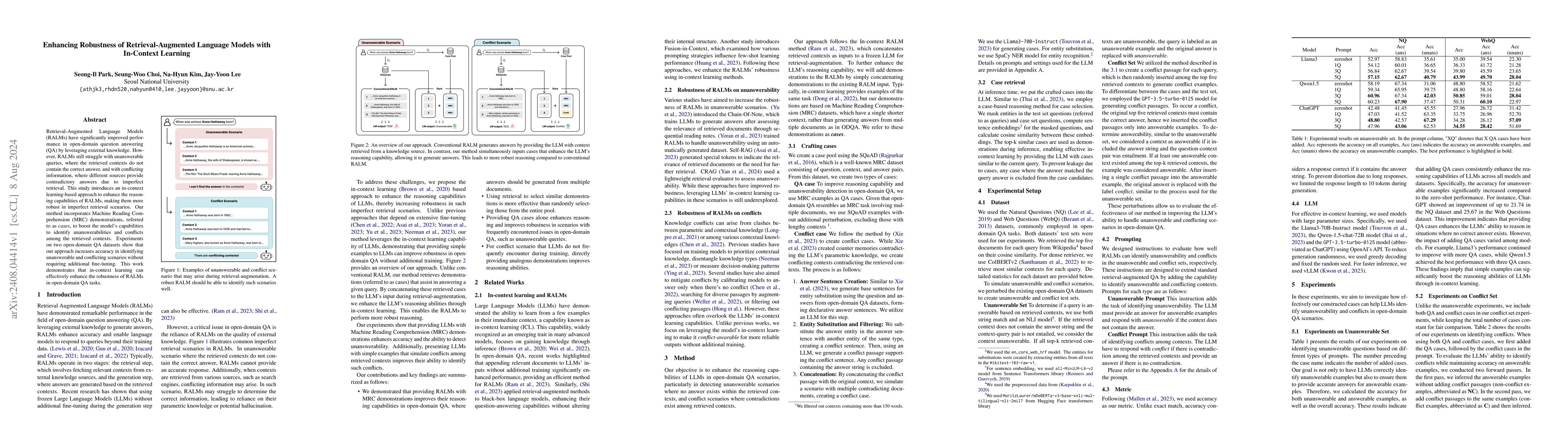 Thumbnail for Enhancing Robustness of Retrieval-Augmented Language Models with
  In-Context Learning