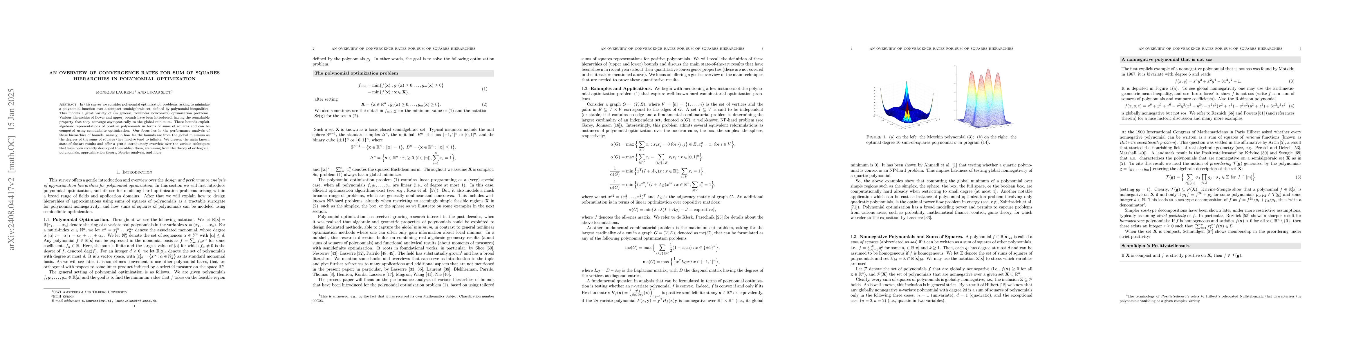 Thumbnail for Convergence Rates of Sums of Squares Hierarchies for Polynomial
  Optimization