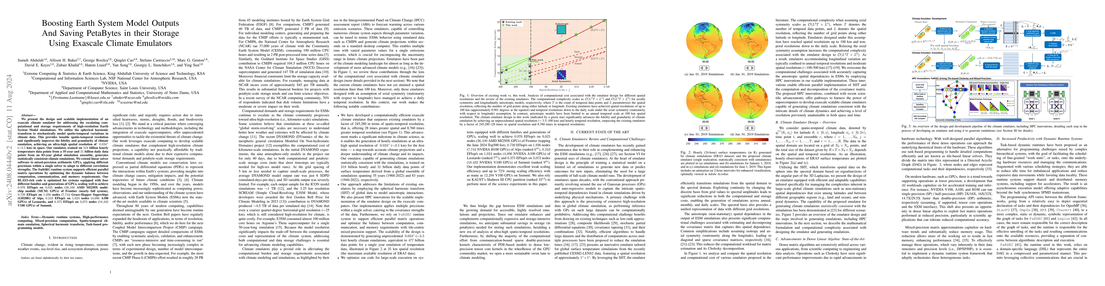 Thumbnail for Boosting Earth System Model Outputs And Saving PetaBytes in their
  Storage Using Exascale Climate Emulators
