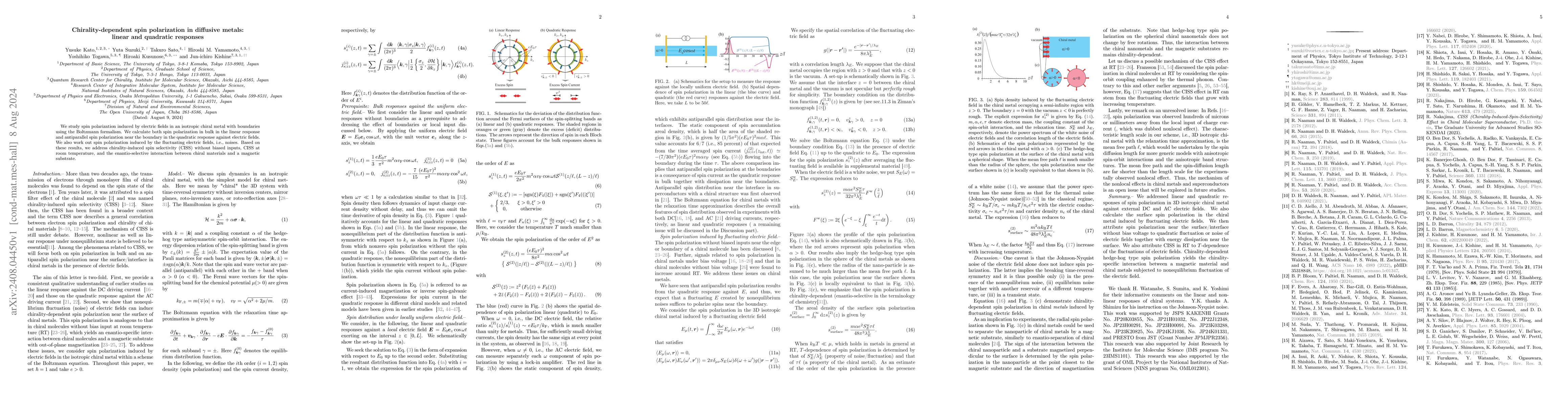 Thumbnail for Chirality-dependent spin polarization in diffusive metals: linear and
  quadratic responses
