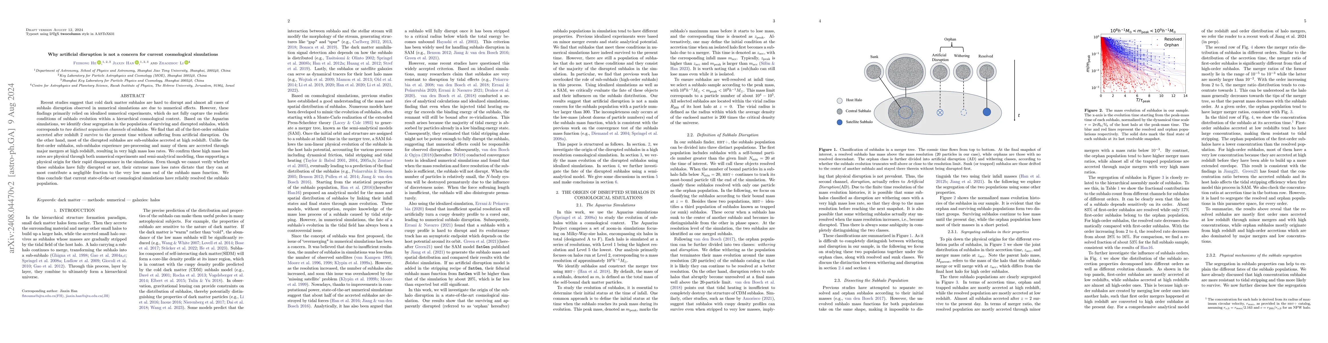 Thumbnail for Why artificial disruption is not a concern for current cosmological
  simulations