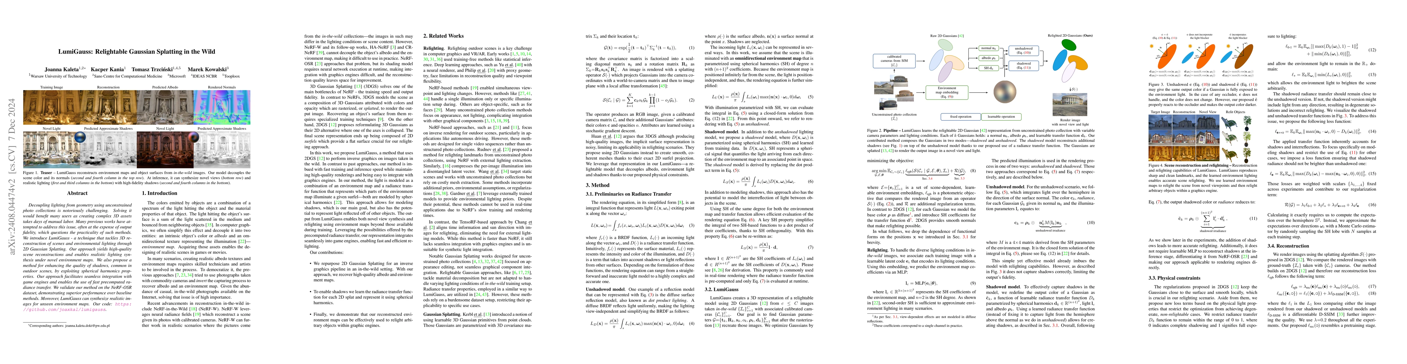Thumbnail for LumiGauss: High-Fidelity Outdoor Relighting with 2D Gaussian Splatting