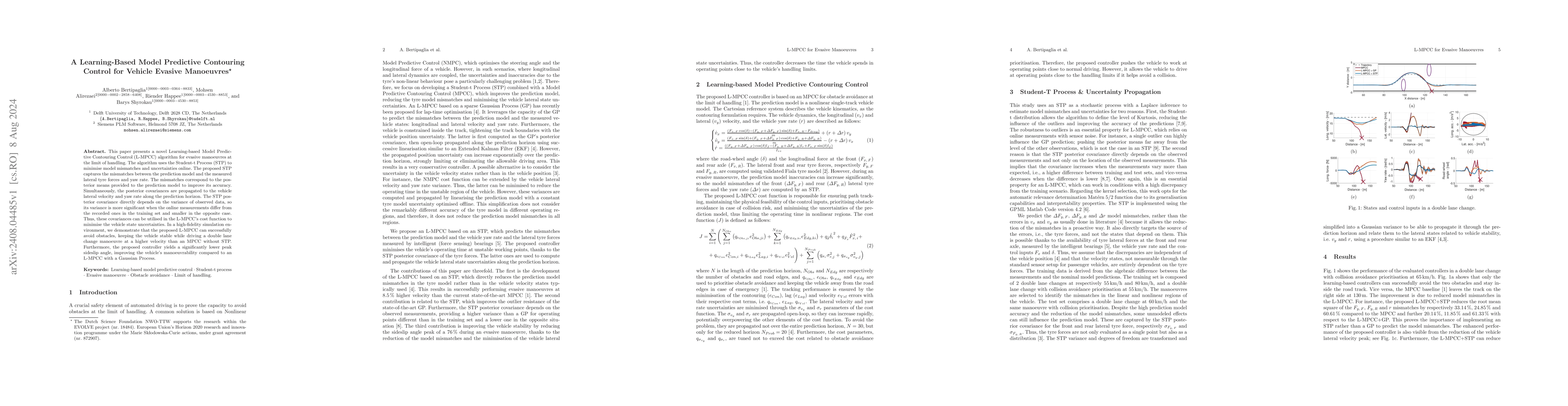Thumbnail for A Learning-Based Model Predictive Contouring Control for Vehicle Evasive
  Manoeuvres