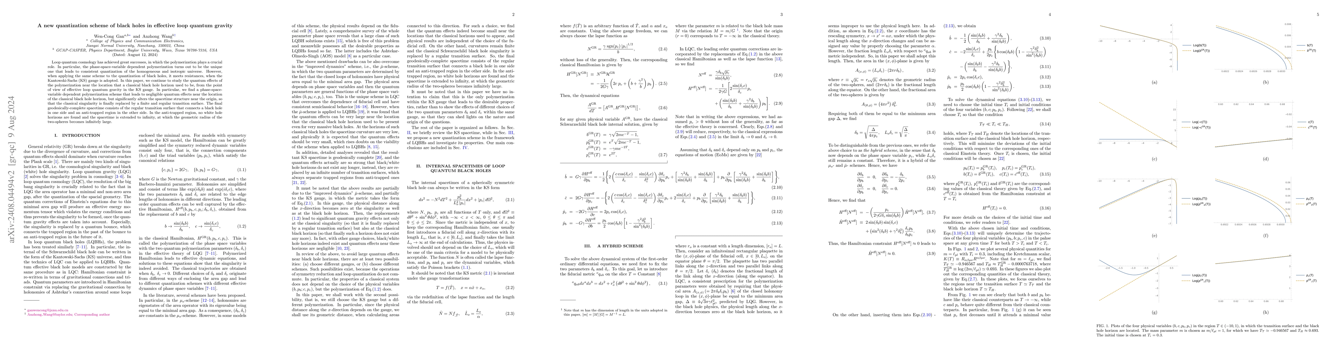 Thumbnail for A new quantization scheme of black holes in effective loop quantum
  gravity