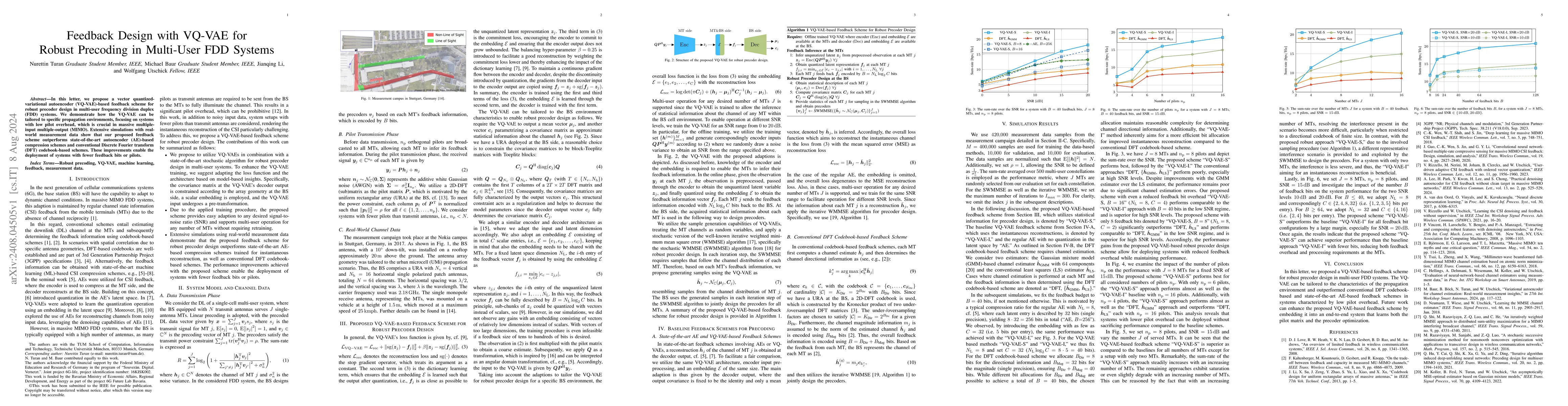Thumbnail for Feedback Design with VQ-VAE for Robust Precoding in Multi-User FDD
  Systems