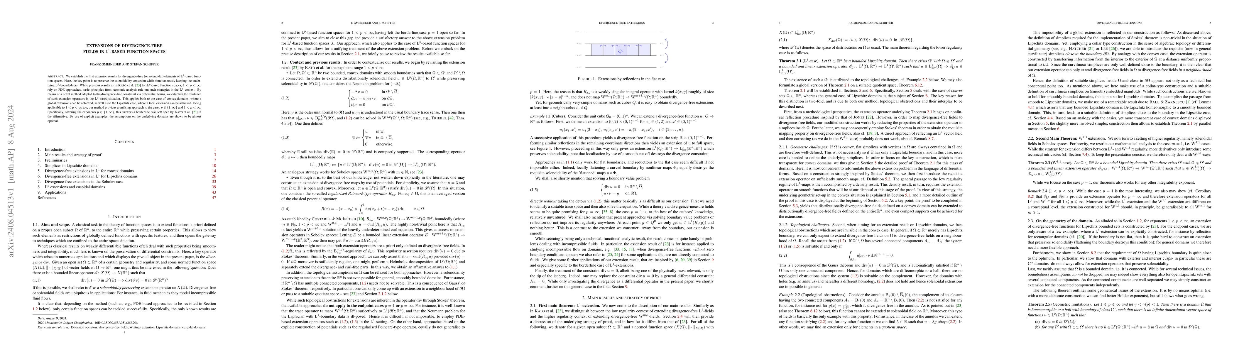 Thumbnail for Extensions of divergence-free fields in $\mathrm{L}^{1}$-based function
  spaces