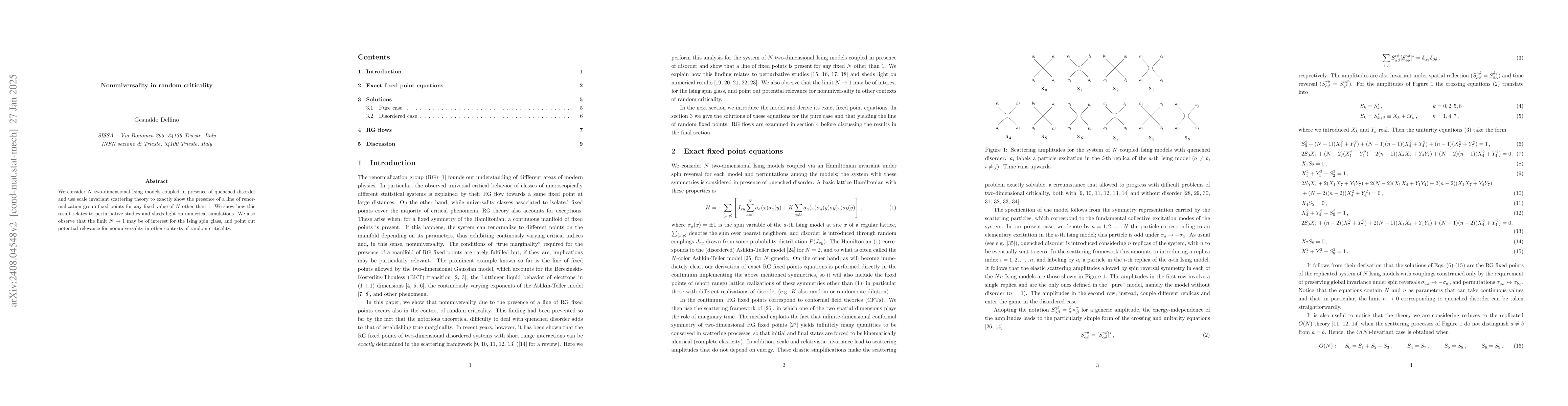 Thumbnail for Nonuniversality in random criticality